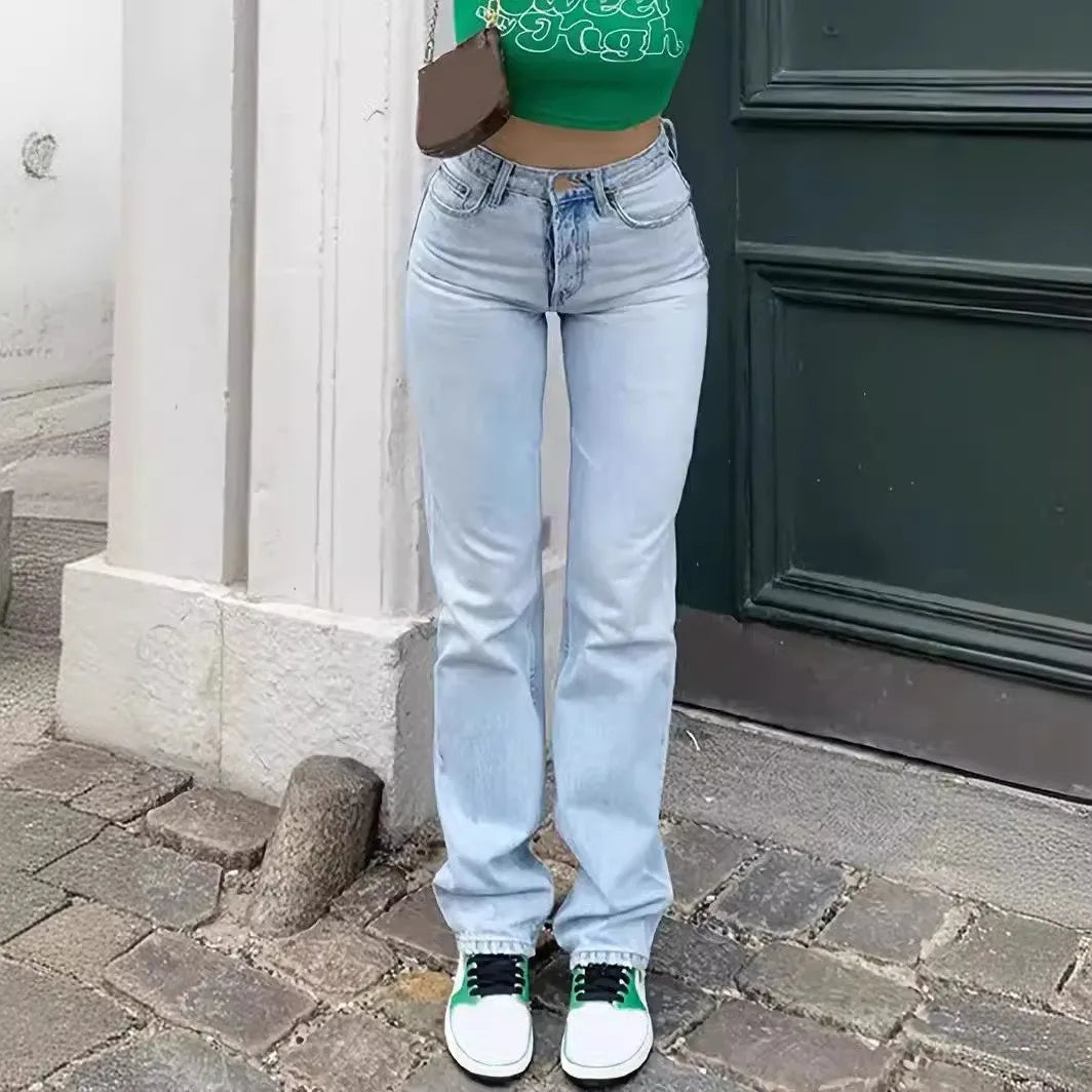 Women's light blue jeans™ slim fit high waist denim pants