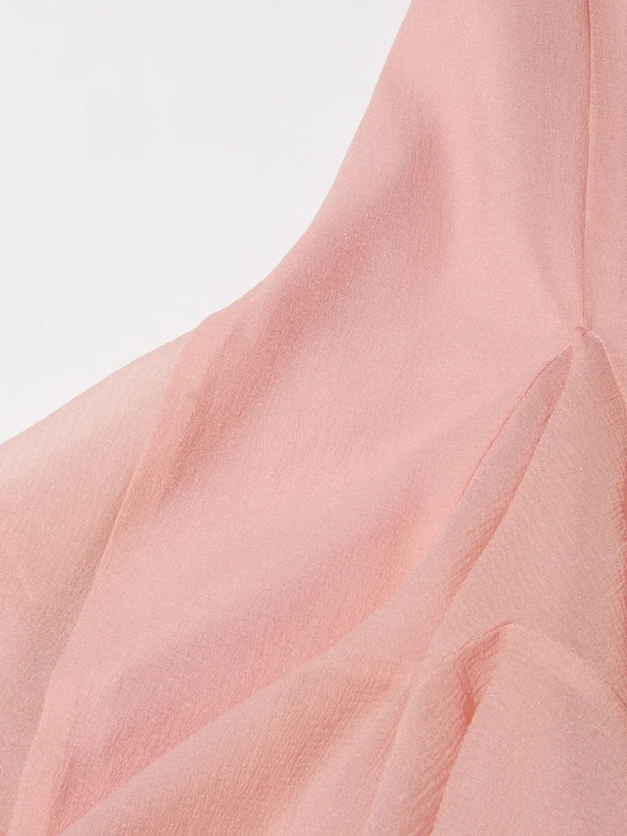 Women's Dress™ VGH Sweet Ruffles Elegant Knee Length Round Neck Flare Sleeve High Waist Spliced Button Dress