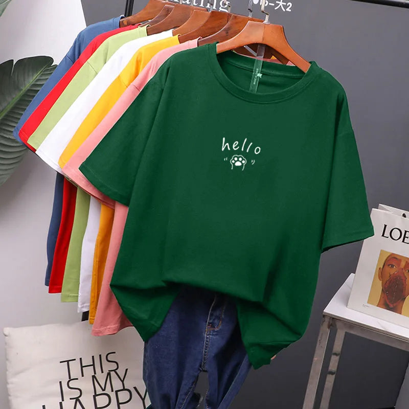 Women's Hirsionsan Graphic Printed Cotton T Shirts™ Oversized Casual Soft Short Sleeve Summer Tops