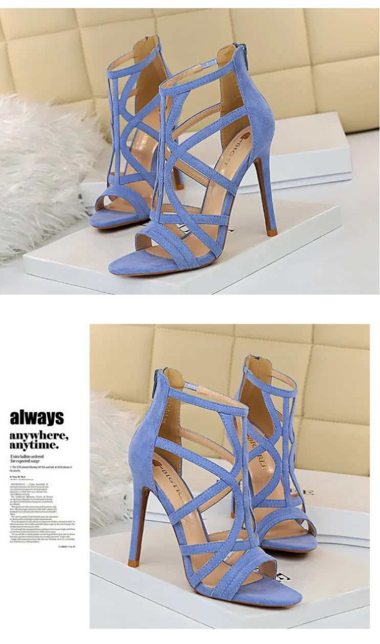 Women's High Heels™ Roman Style Velvet Hollow Out Fish Mouth Ultra High Heels