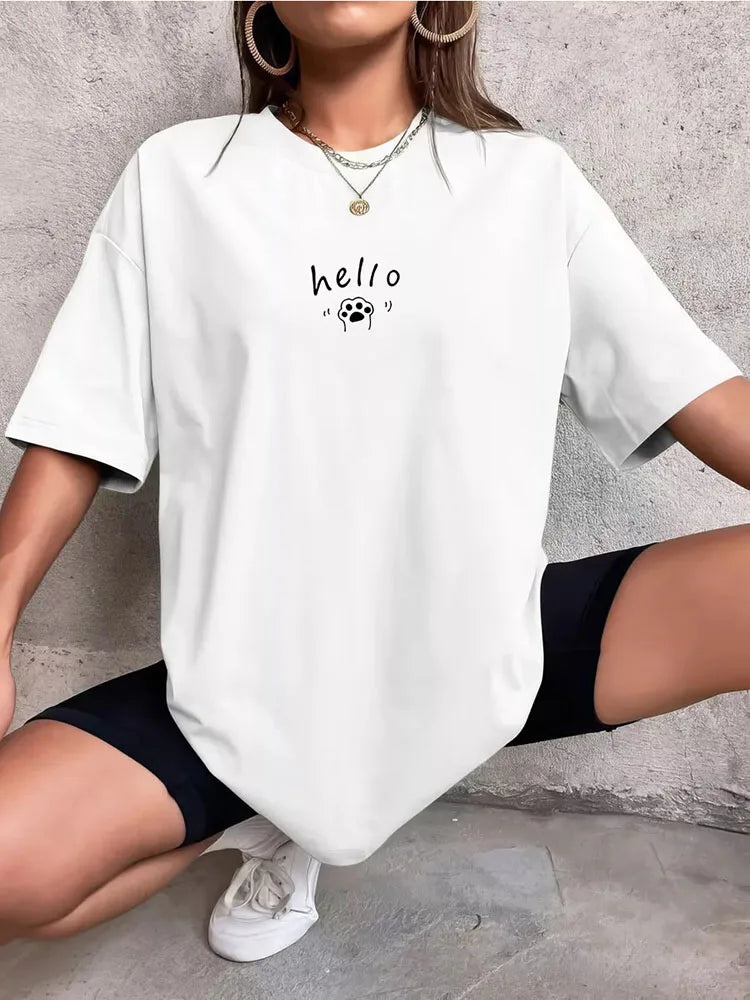 Women's Hirsionsan Graphic Printed Cotton T Shirts™ Oversized Casual Soft Short Sleeve Summer Tops