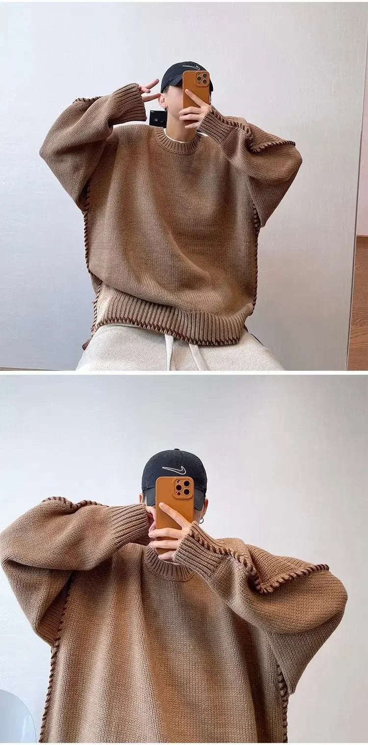 Men's Knitted Sweater™ Casual Versatile Long Sleeve round Neck Thick Sweater