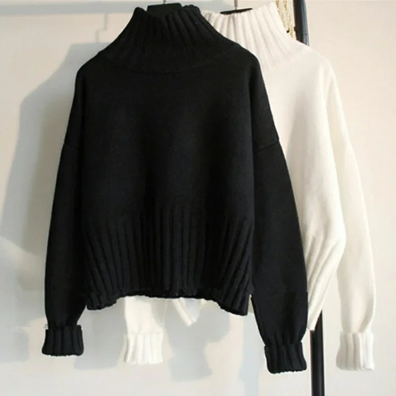 Women's Turtleneck Pullover™ High Elasticity Knitted Ribbed Slim Jumper