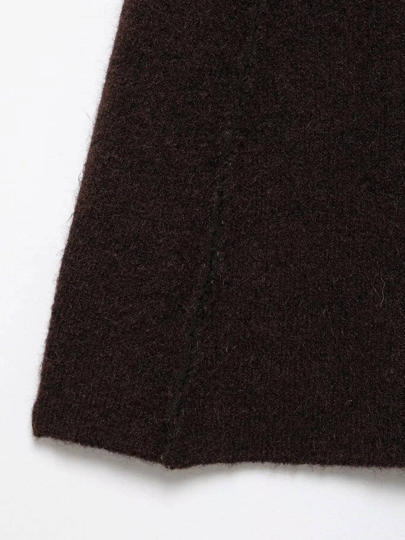 TRAFZA Women's Knitted Brown Suit™ Buttons Pocket Cardigan Sweater and  Elastic Waist Slim Mini Skirt