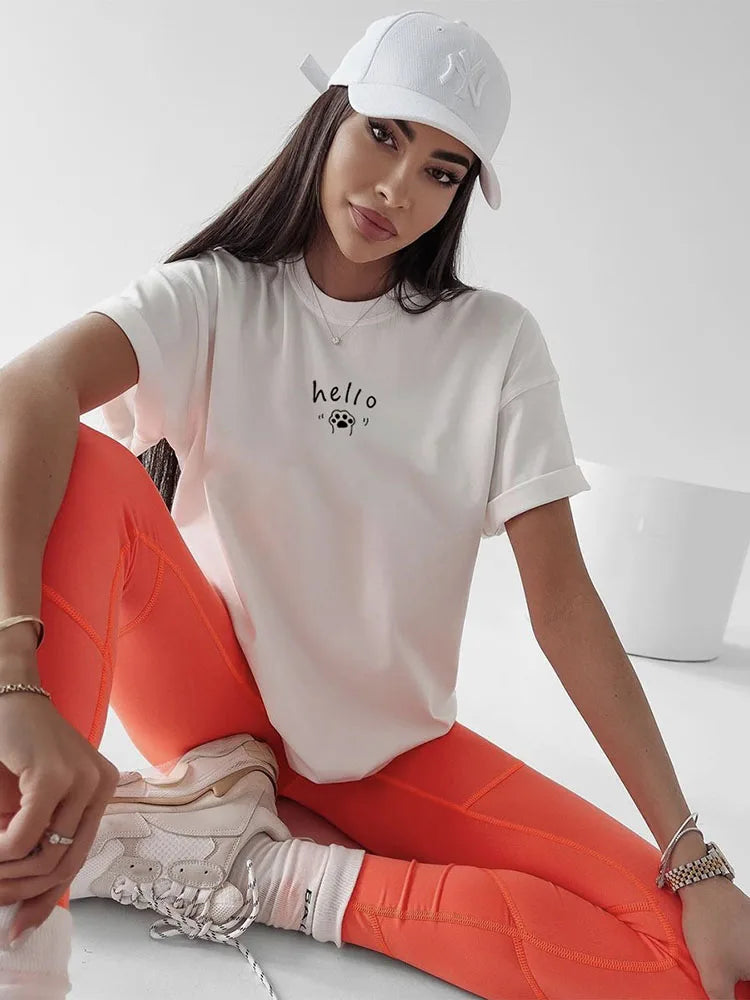 Women's Hirsionsan Graphic Printed Cotton T Shirts™ Oversized Casual Soft Short Sleeve Summer Tops