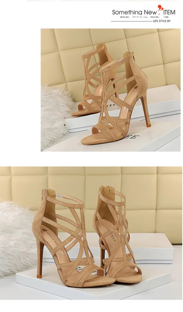 Women's High Heels™ Roman Style Velvet Hollow Out Fish Mouth Ultra High Heels