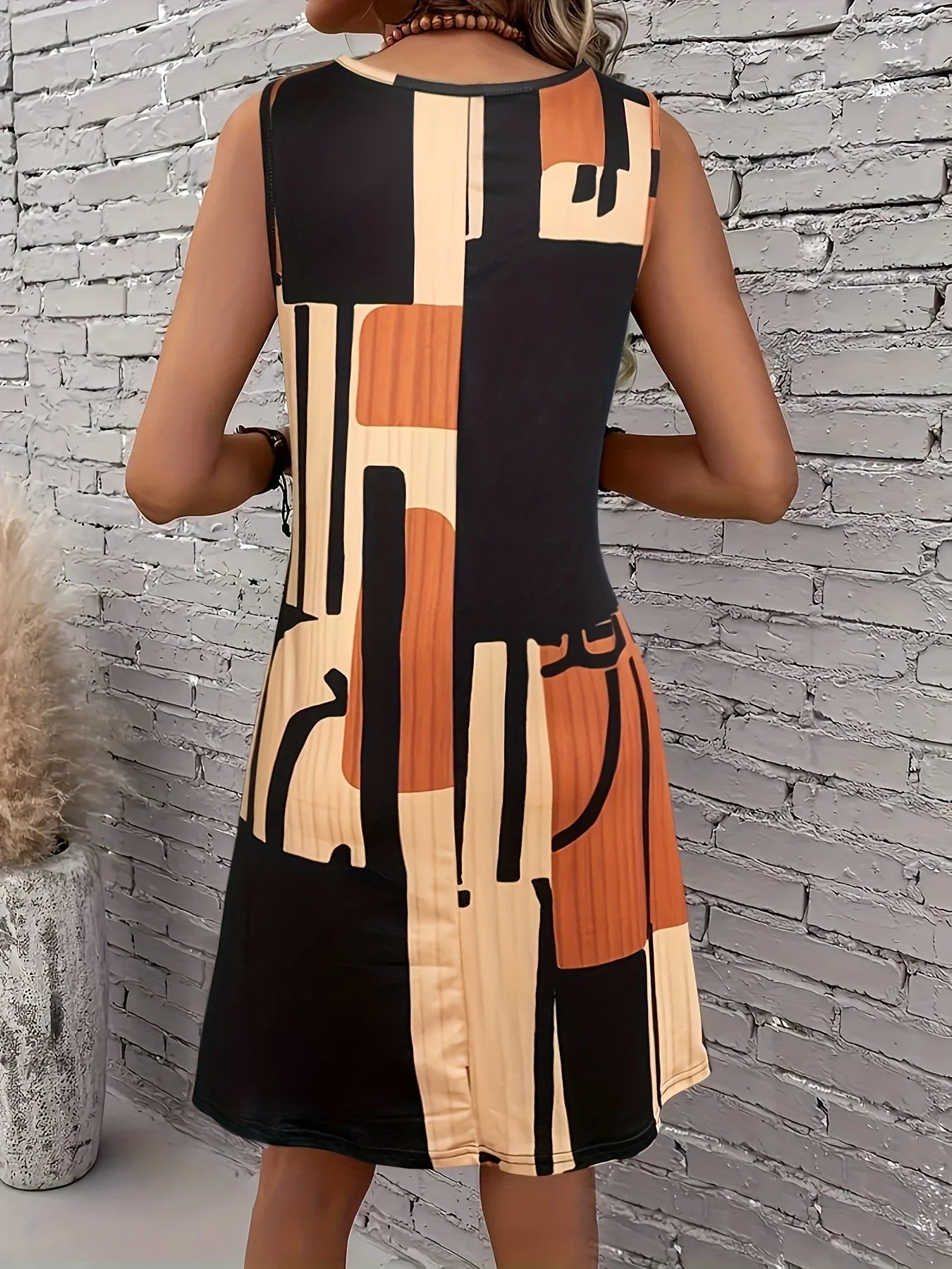 Women's Geometric Pattern Sleeveless Dress™ Spring & Summer Women Bohemia Midi Dresses