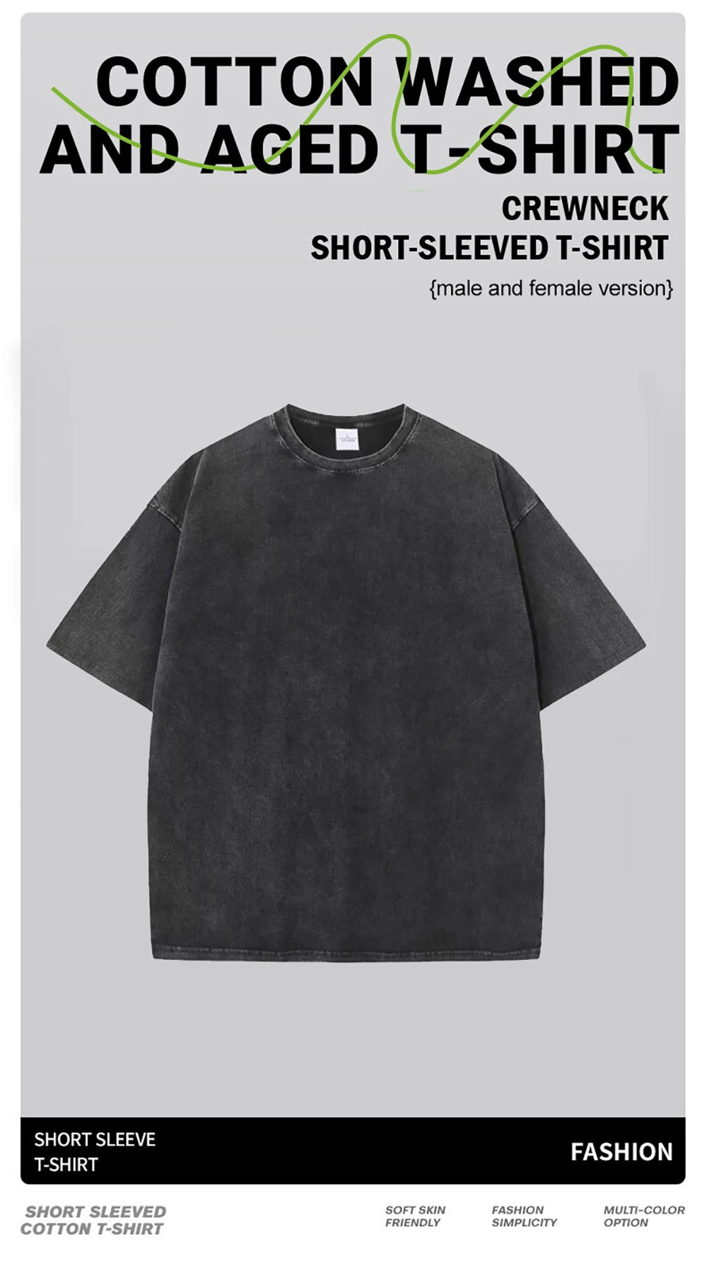Women's Cotton Washed T-shirt™ O-Neck Oversized Solid Short Sleeve Tops