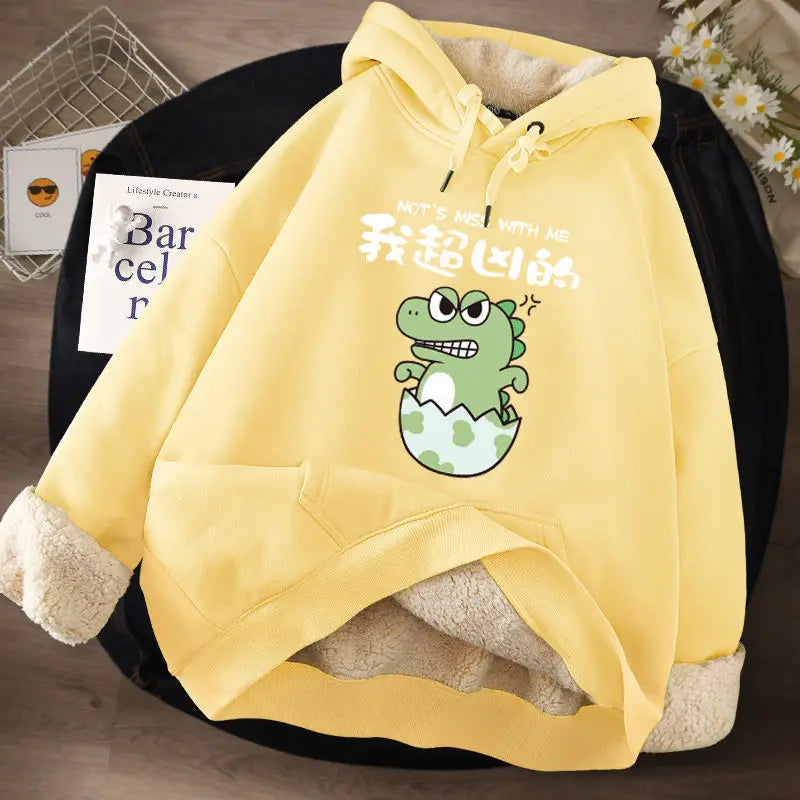 Women's Lamb Wool Pullovers™ Velvet Cartoon Hoodies