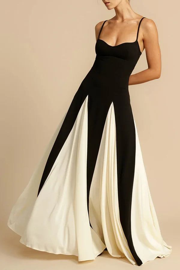 Women's Dress™ V Neck Elegant Sling Contrast Party Dress