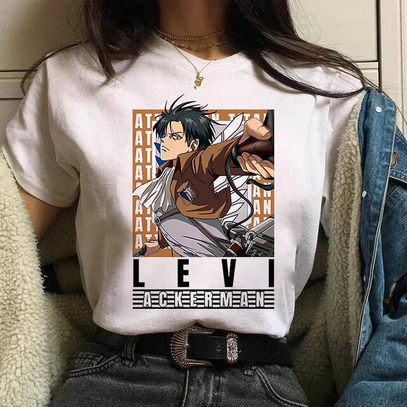 Women's T shirt™ Levi Ackerman Attack On Titan Anime Comics Japanese Graphic Cartoon Streetwear Tops