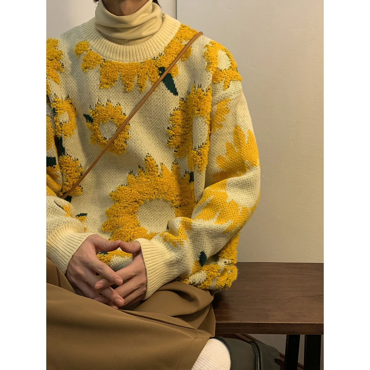 Men's Flocking Floral Sweater™ Baggy Spring Autumn Japanese Style Retro Knitwear
