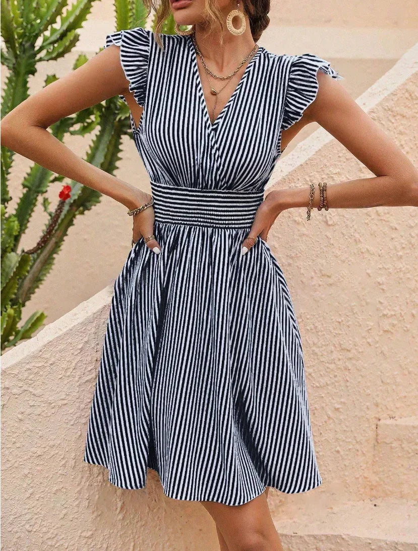 Women's Summer Dress™ Stripe Printing Butterfly Sleeves Dresses