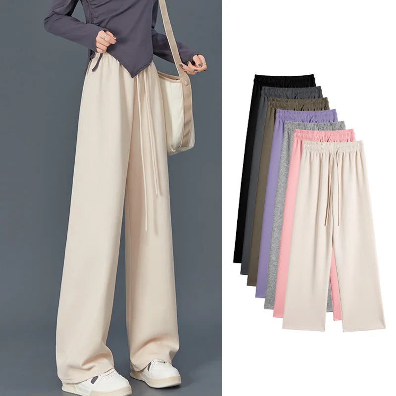 Women's Long Trousers™ Wide leg Elastic Waist Straight Knitted Trousers