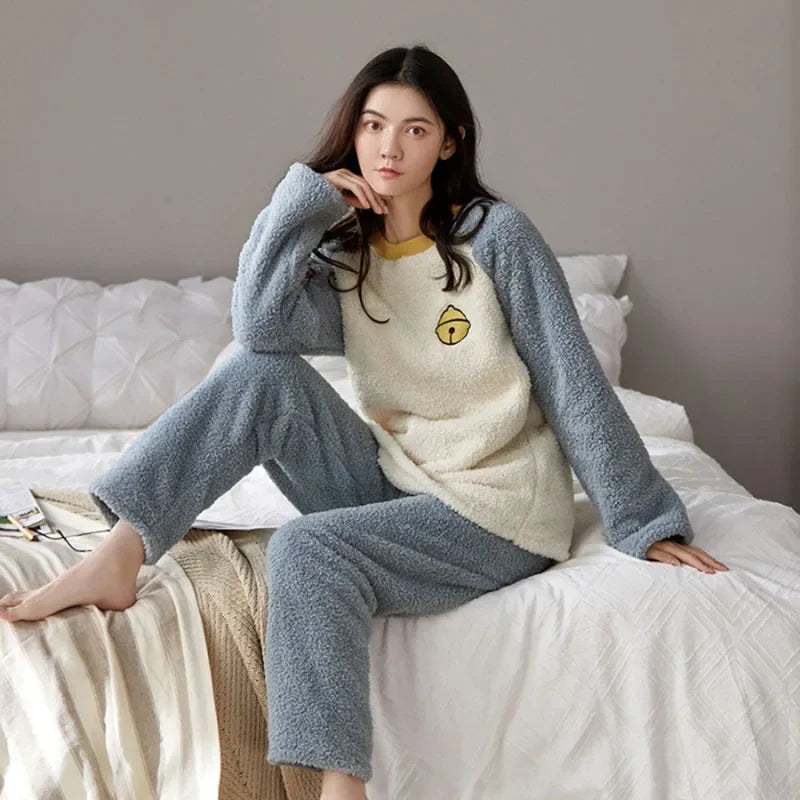 Women's Coral Velvet Pajamas™ Winter Cartoon Bear Padded Sets