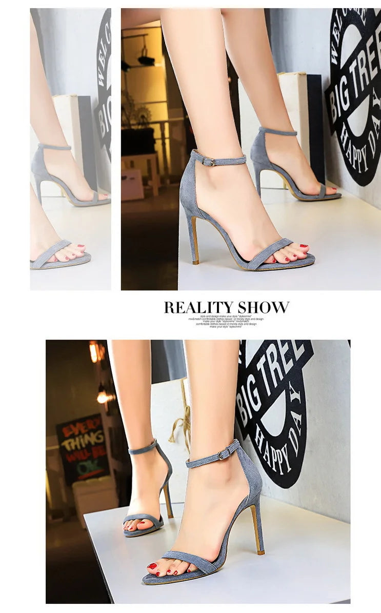 Women's Summer High Heels™ Velvet Surface One-band Ankle Cool Pu High Heels