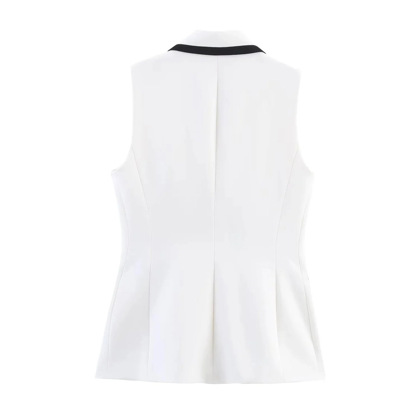 Women's Summer Suit™ TRAFZA Causal Chic Patchwork V Neck Double Breasted Vest Blazer Straight Shorts Spring Summer Sets