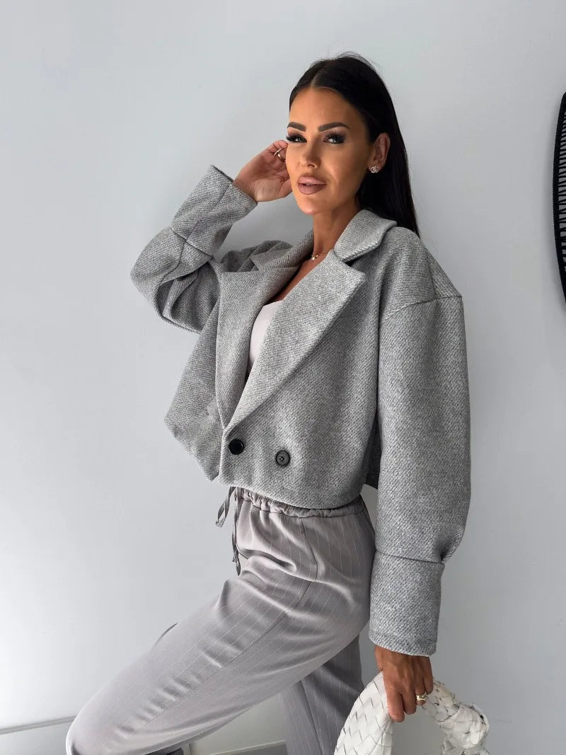 Women's Short Woolen Coat™ Commuting Fashion Casual Versatile Solid Color Coat