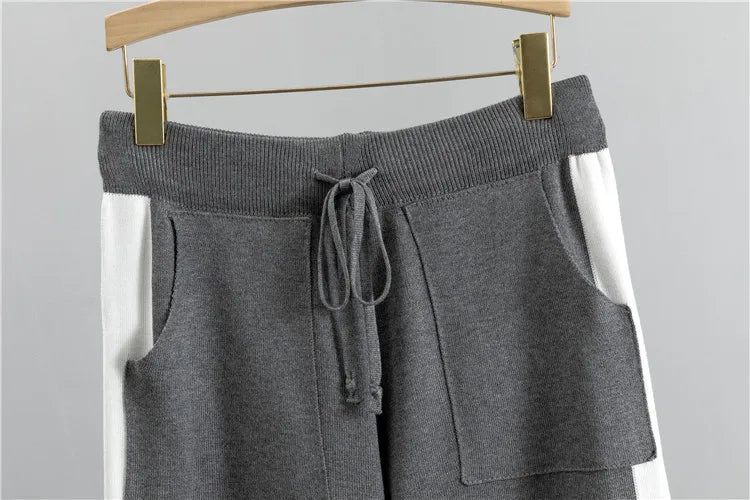 Women's Knitted Suit™ Autumn 2 Pieces Set Knitted Long Sleeve Pullovers Sweater Casual Patchwork Fashion Tops and Pants Suit