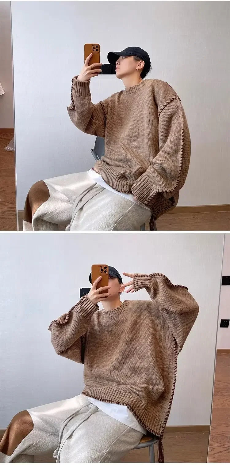 Men's Knitted Sweater™ Casual Versatile Long Sleeve round Neck Thick Sweater