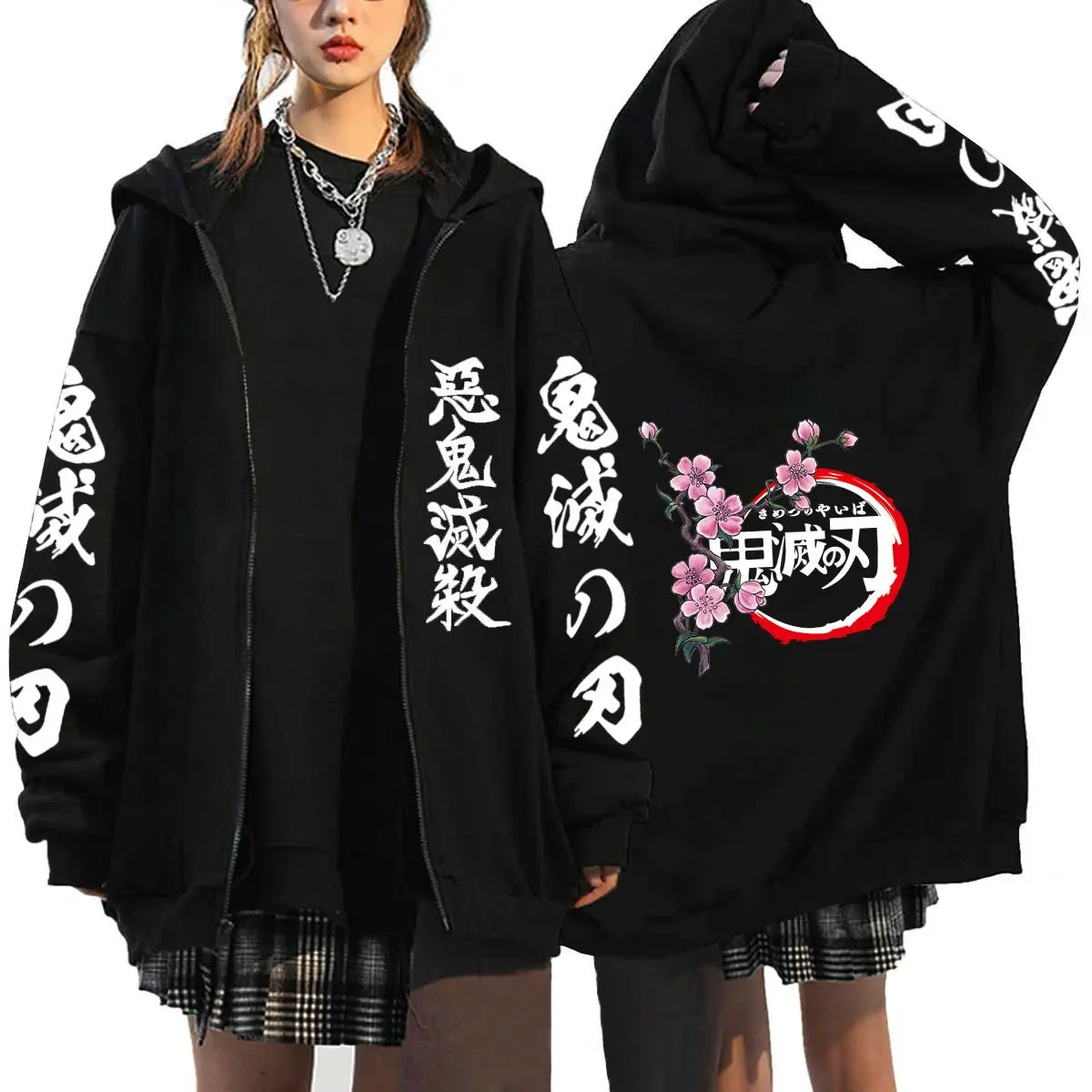 Women's Demon Slayer Zipper Hoodies™ Anime Oversized Full Zip Hoody