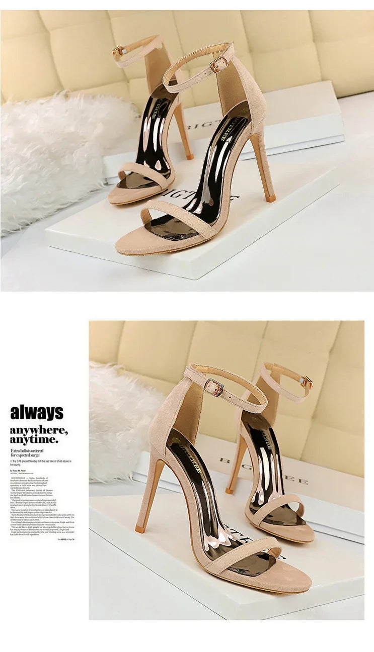 Women's Summer High Heels™ Velvet Surface One-band Ankle Cool Pu High Heels