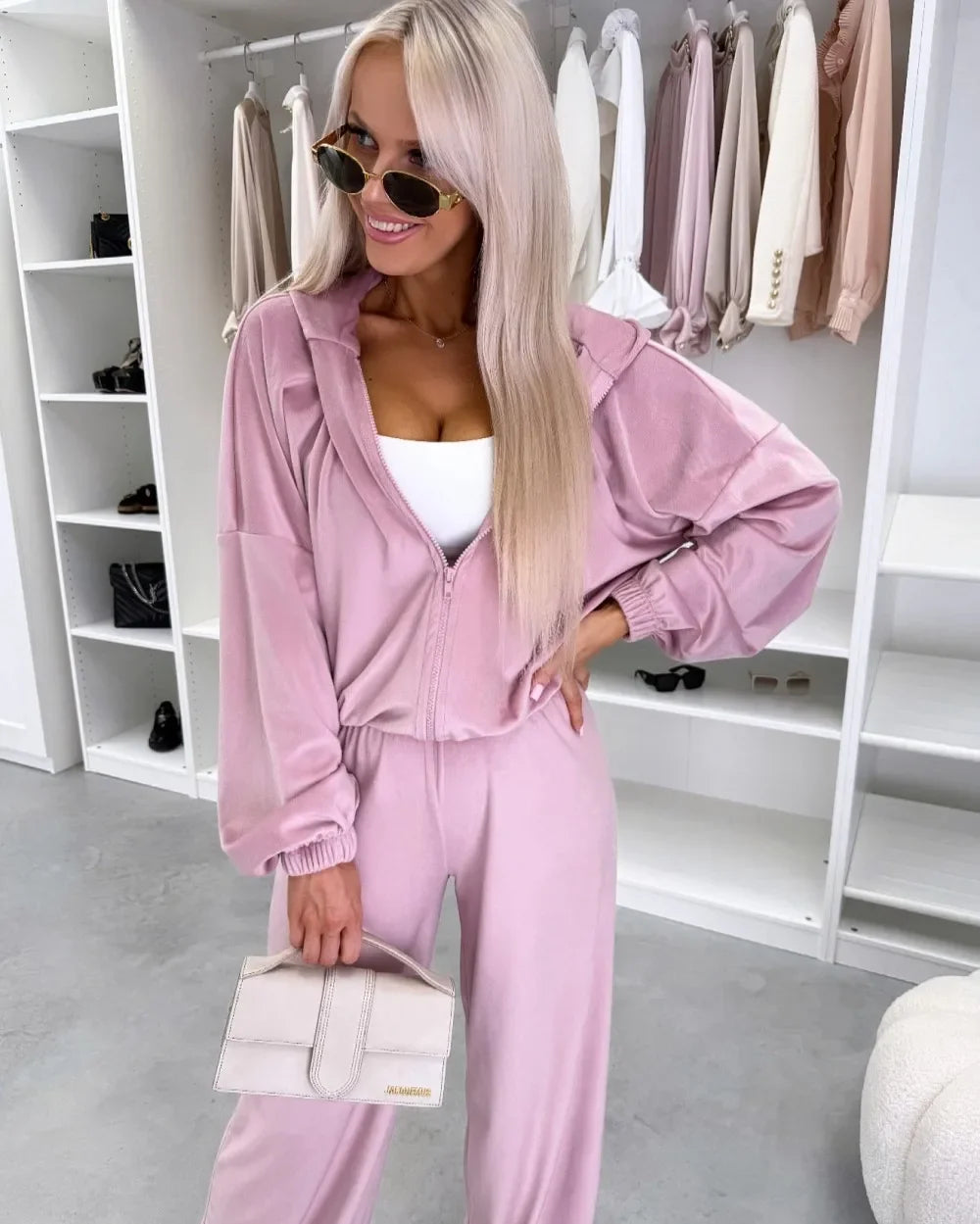Women's  Casual Outfit™ Zipper Hooded Cardigan + Wide Leg Pants Two Piece Set