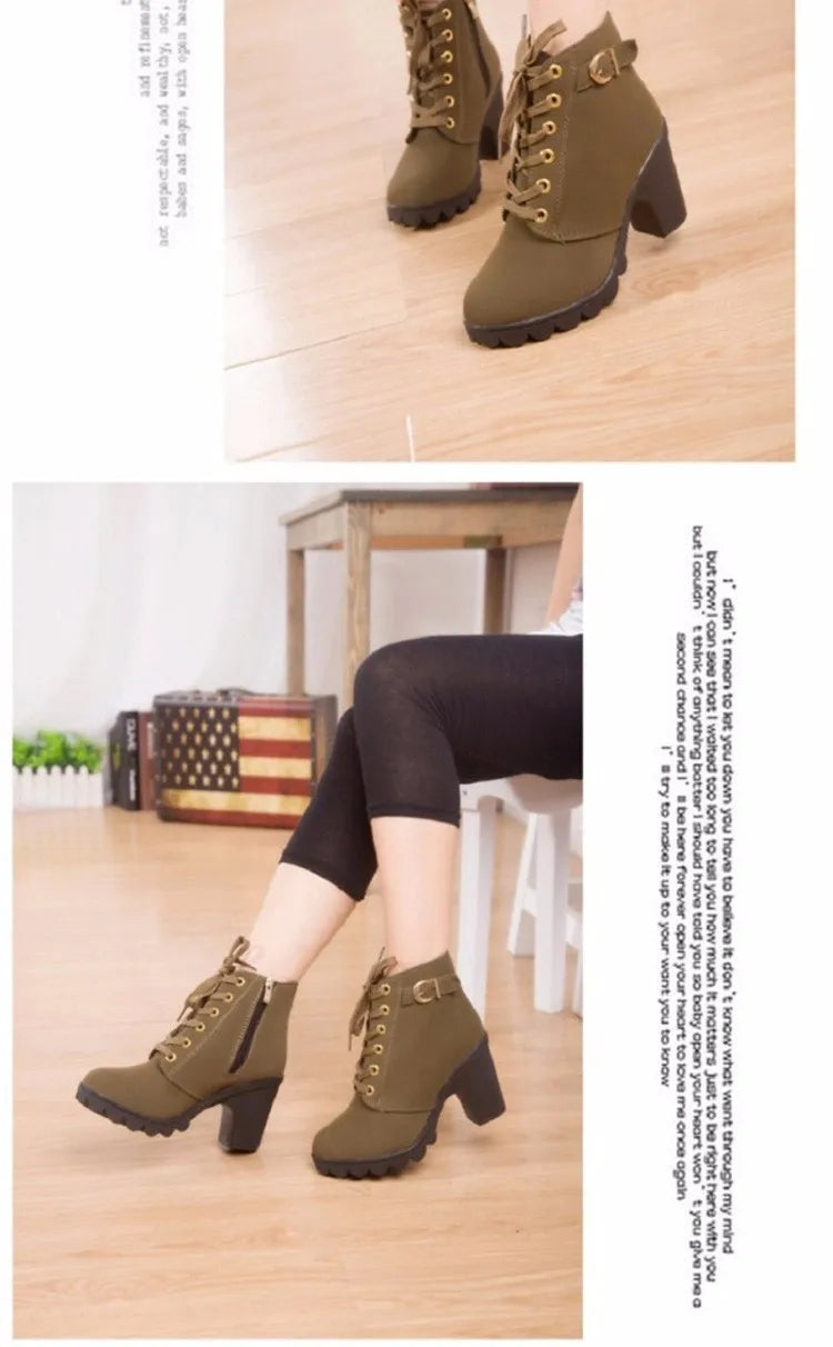 Women's Winter Pumps Boots™  High Heels Lace-up Boots