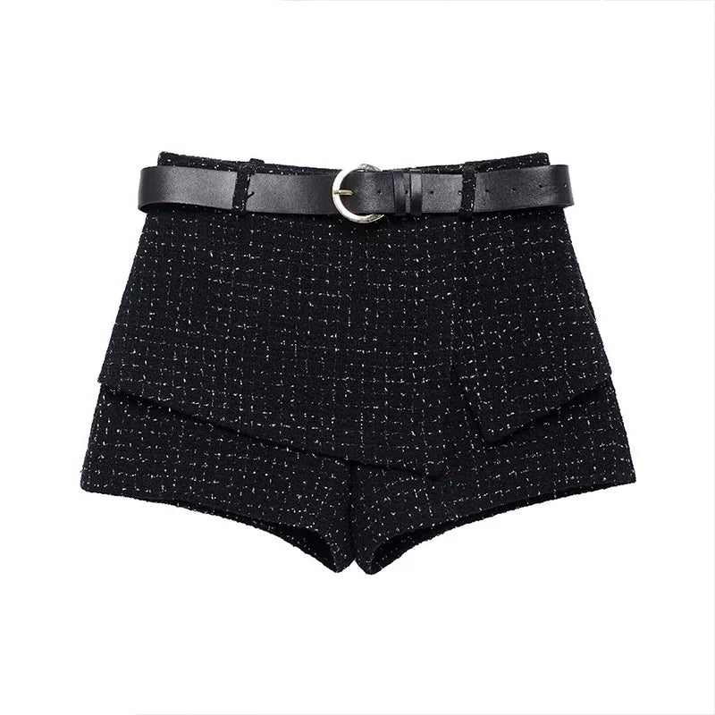 Women's Summer Suit™ Willshela Belt Shorts Tweed Vest Coat Two Piece Set Outfit