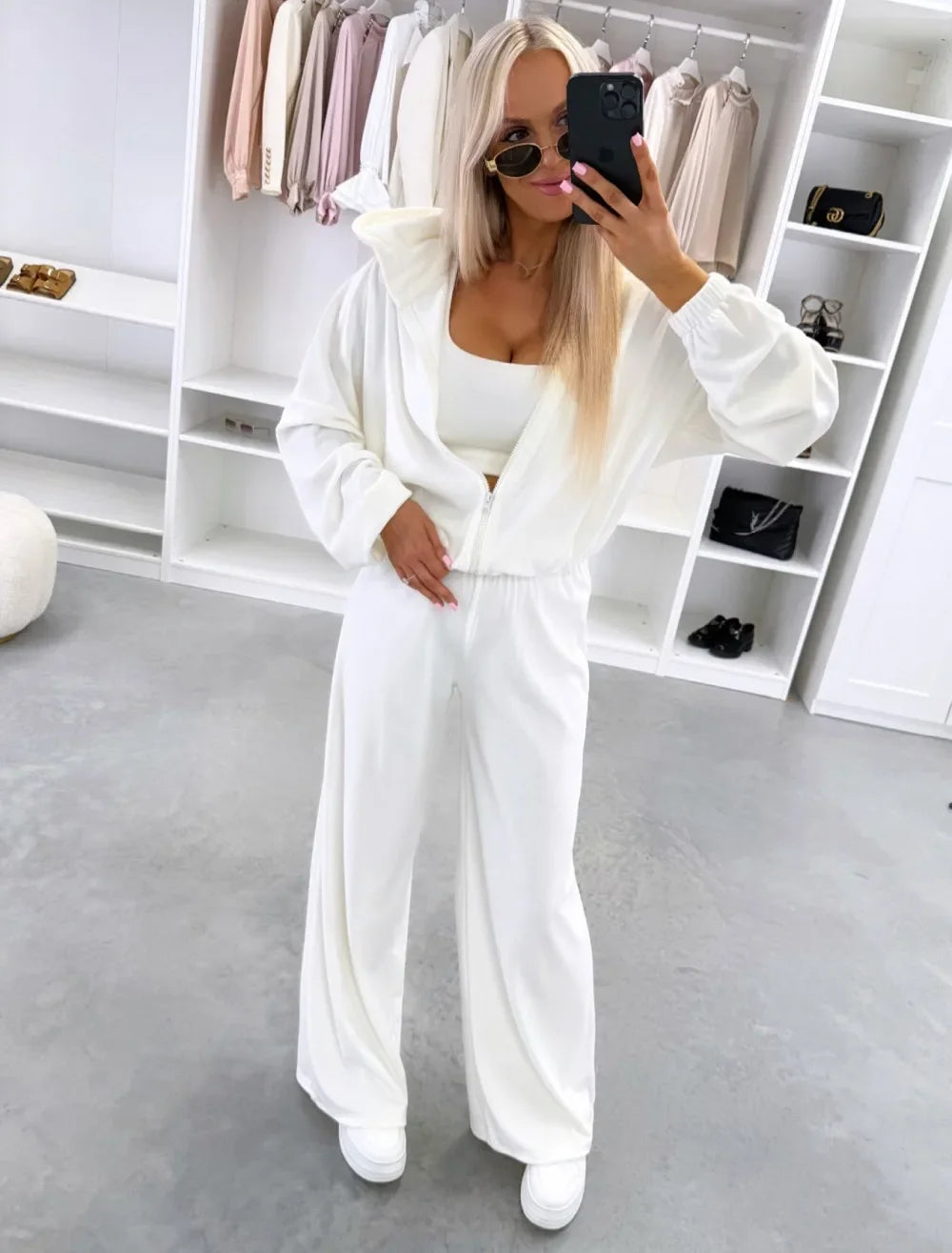 Women's  Casual Outfit™ Zipper Hooded Cardigan + Wide Leg Pants Two Piece Set