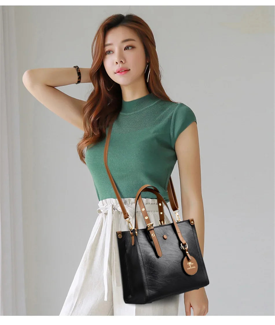 Women's Leather Luxury Handbags™ Ladies Shoulder Crossbody Sac & Messenger Tote Handbag