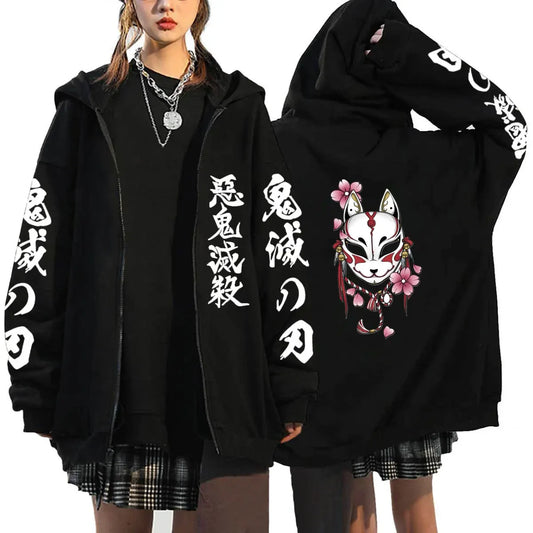 Women's Demon Slayer Zipper Hoodies™ Anime Oversized Full Zip Hoody