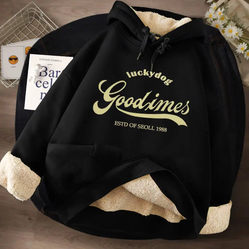Women's Lamb Wool Pullovers™ Velvet Cartoon Hoodies