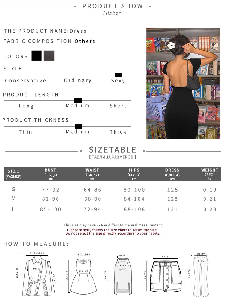 Women Backless Dress™ Elegant Elastic Slim Short Sleeve Long dresses