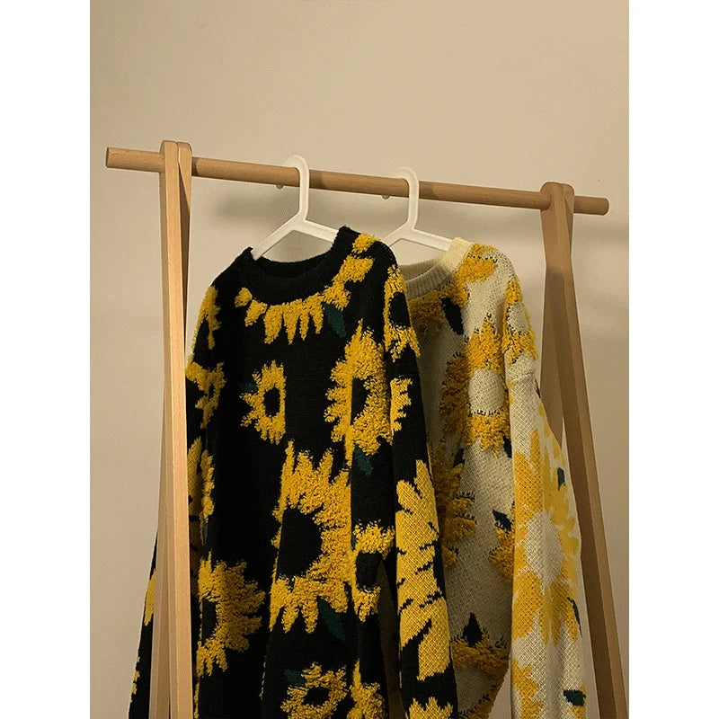 Men's Flocking Floral Sweater™ Baggy Spring Autumn Japanese Style Retro Knitwear
