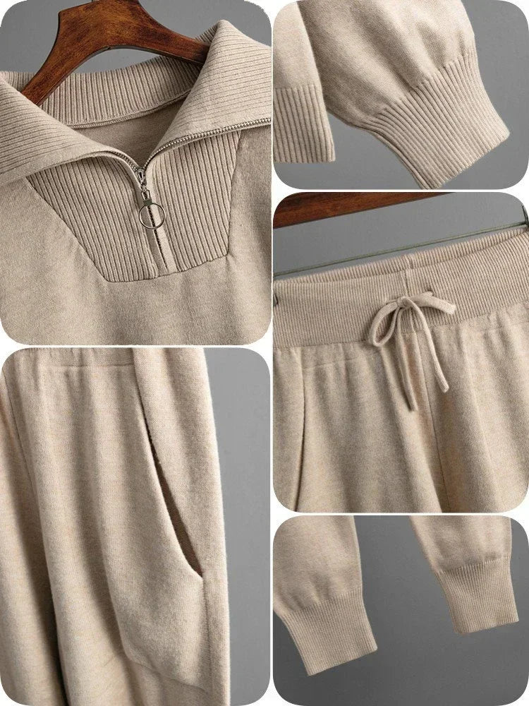 Women's Knitted Suit™ 2 Piece Sets Outfit Trouser Oversized Casual Sweaters Jogging Knitwear Tracksuit