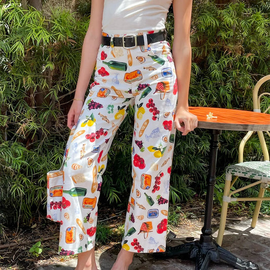 Women's Y2k Graphic Print Jeans™ Straight Leg Vintage Aesthetic Denim Pants