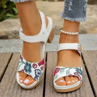 Women's Peep Toe High Heel Sandals™ Gladiator Chunky Heel Platform Flower Sandals