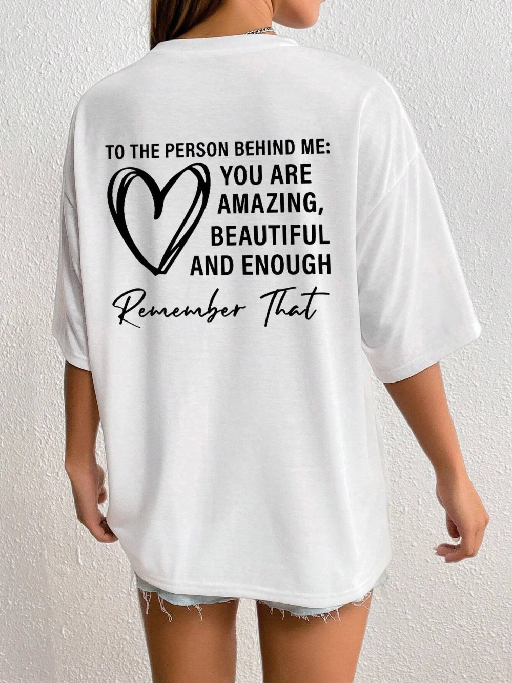 Women's Letter Printed T-shirts™ Short Sleeve Oversized Cotton T-shirt