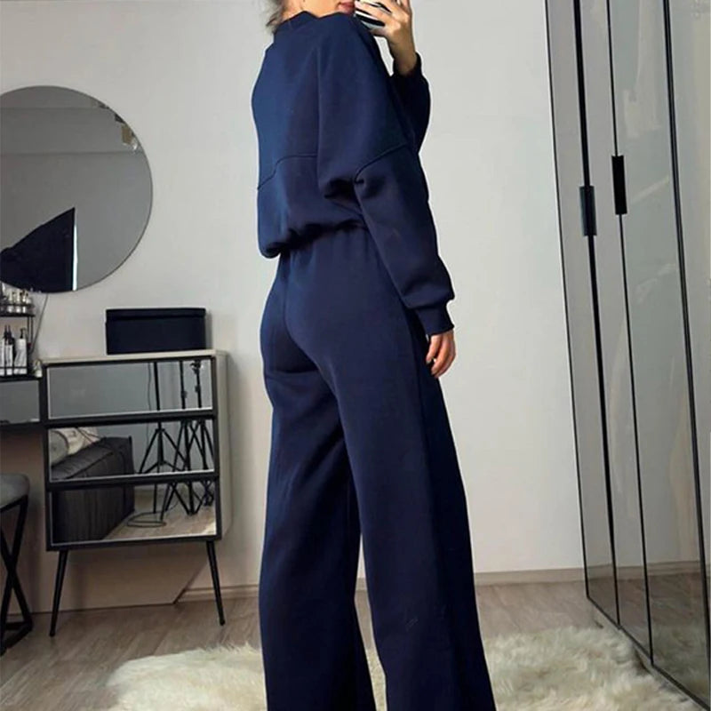 Women's BKLD Tracksuit Sets™ Zip-up Loose Cropped Cardigan + Drawstring Sweatpants