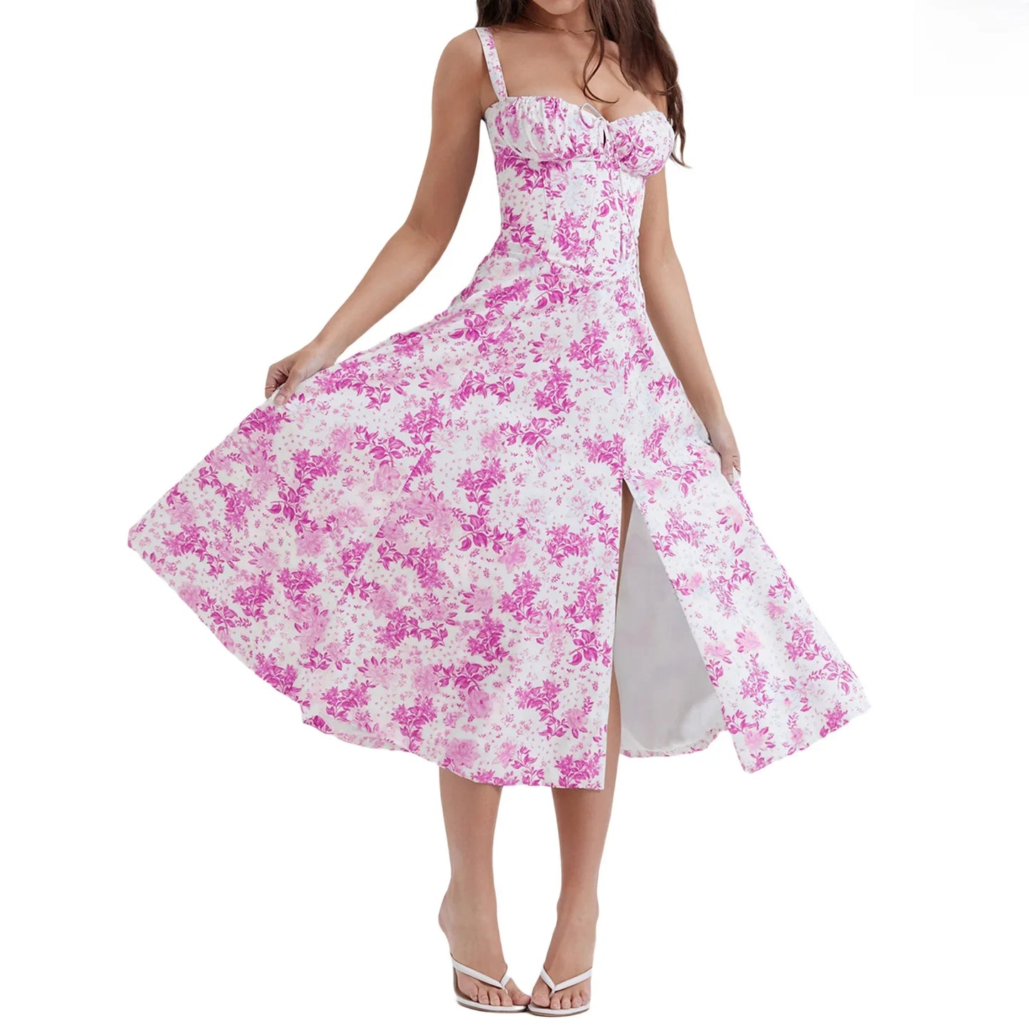 Women's Long Dresses™ Elegant Casual Tied Waist-fitted Slimming Sleeveless Side Slit Dress