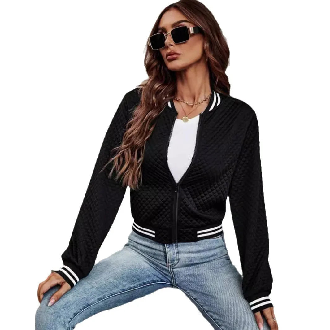 Women's Cross border Jacket™ Zipper Baseball Long Sleeve Jacket