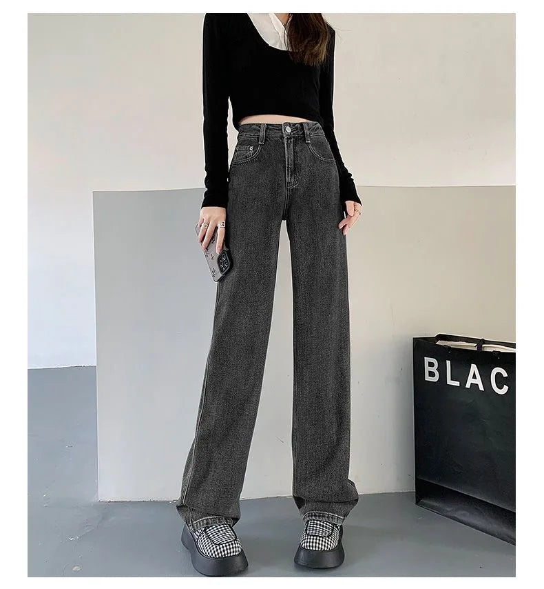 Women's High Waisted Slim Jeans™ Casual Loose Thin Floor Pants Wide Leg Pants