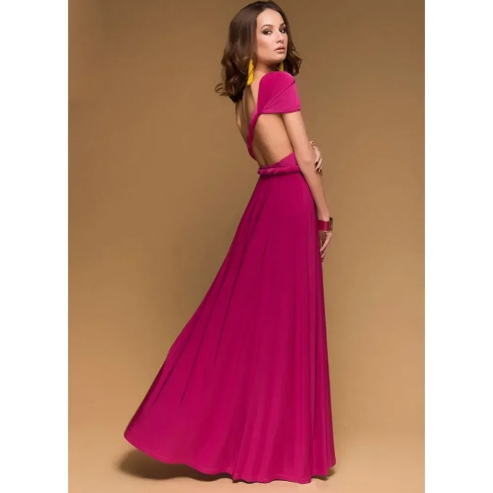 Women's Multi-worn V-neck Long Dress™ Strapped Summer Maxi Dress