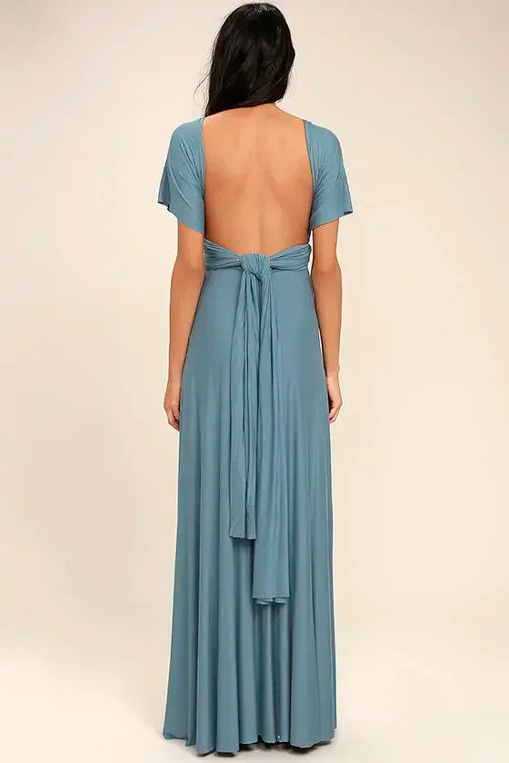 Women's Multi-worn V-neck Long Dress™ Strapped Summer Maxi Dress