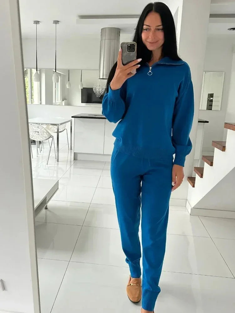 Women's Knitted Suit™ 2 Piece Sets Outfit Trouser Oversized Casual Sweaters Jogging Knitwear Tracksuit