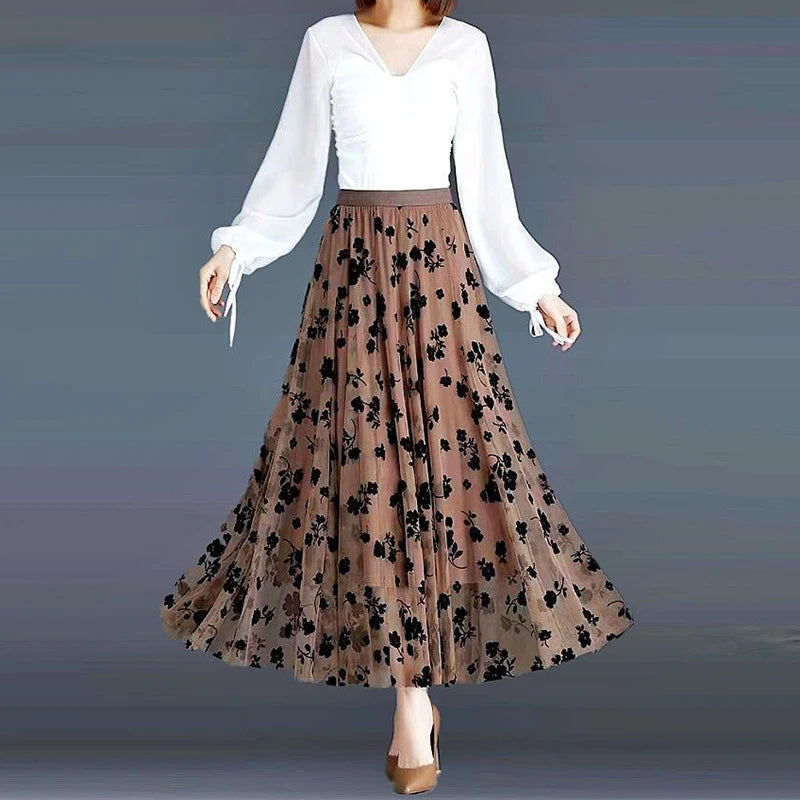 Women's Tulle Skirt™ Summer Hook Floral Loose Midi Skirt