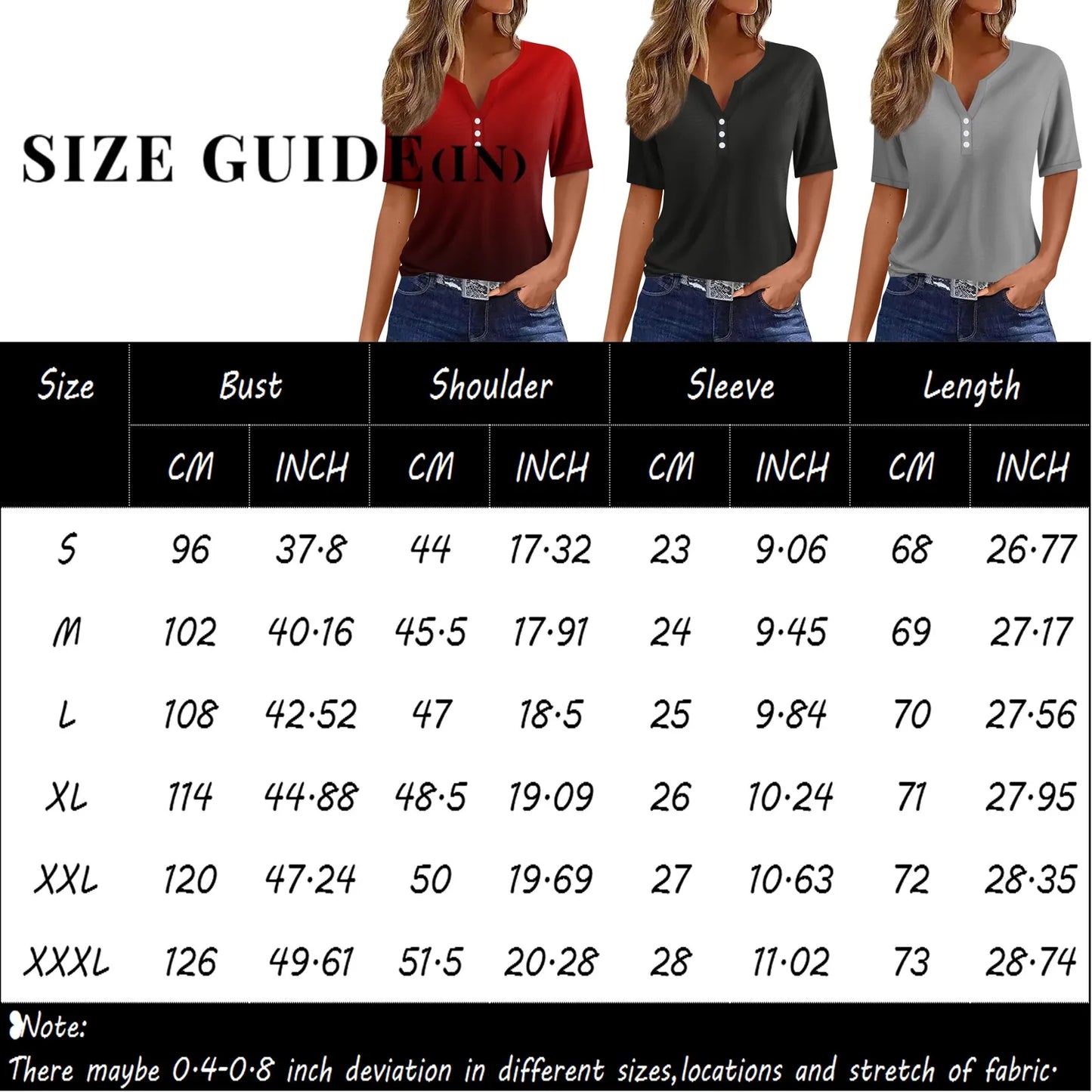 Women's Summer Patchwork T-Shirts™ Short Sleeve Loose Ladies V-Neck Tops