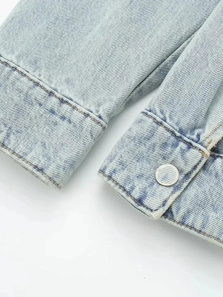 Women's Denim Jacket™ Lapel Long Sleeve Loose Streetwear Short Jacket