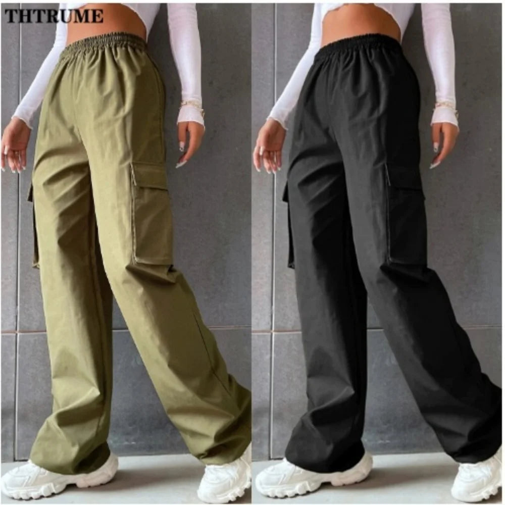 Women's Vintage Cargo Pants™ High Waist Baggy Straight Trousers